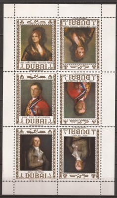DUBAI 1967 PICTURA GOYA ( bloc dantelat ) MNH foto