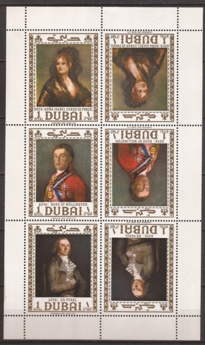 DUBAI 1967 PICTURA GOYA ( bloc dantelat ) MNH