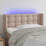 Cumpara ieftin Tăblie de pat cu LED, cappuccino 83x16x78/88 cm piele ecologică