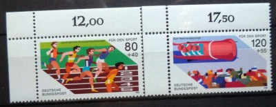 GERMANIA 1986 &amp;ndash; SPORT. ATLETISM, BOB, SERIE MNH, DG2 foto