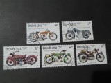 Seria Completă Laos 1985 - Motociclete de Epocă, Indian Chief, Honda, Gnome Rh&ocirc;ne, 5v, Ștampilată -A333