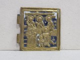 ICOANA RUSIA SECOL 19, METAL SI EMAIL PARTE DINTR-UN TRIPTIC