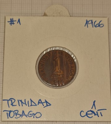Trinidad and Tobago, 1 cent 1966, KM#1 foto