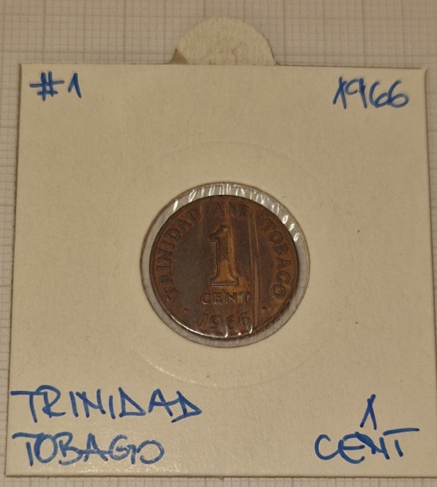Trinidad and Tobago, 1 cent 1966, KM#1