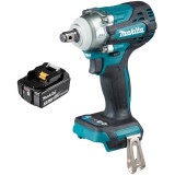 Makita DTW300Z + BL1830B - Masina de insurubat cu impact patrat 1/2 inch 330 Nm M10-M20 + Acumulator Li-Ion 18 V 3 Ah