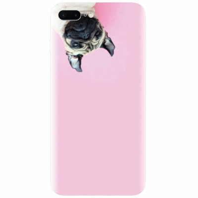 Husa silicon pentru Apple Iphone 8 Plus, Dog And Pink foto