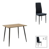 Cumpara ieftin Set dining Cuba-Parker, Pako World, 5 piese, MDF, Sonoma-Negru, 70x70x75 cm