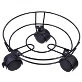 Suport Ghiveci, Metalic, Negru, 20cm, Cu Roti