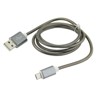Cablu USB A tata la micro USB, metalic, 1m, 196726 foto