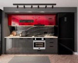 Bucatarie Daria MDF V1 Rosu Antracit 260x60x200 cm