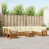 vidaXL Seturi de canapele 11 pcs Natural și Crem Lemn Solid de Acacia 3375600