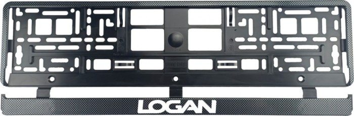 Set 2 bucati, suport numar inmatriculare Carbon, Logan