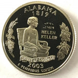 AMERICA QUARTER DOLLAR 2003 AG.900,PROOF, S. (Portretul lui Helen Keller-Alabama, America de Nord, Argint