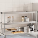 Gossi raft cu 2 niveluri masa de lucru, 110x30x35 cm, otel inoxidabil