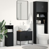 vidaXL Dulap chiuvetă de baie, stejar negru 60x33x60 cm lemn prelucrat