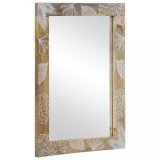 vidaXL Oglindă de baie gri 50x3x70 cm lemn masiv de mango