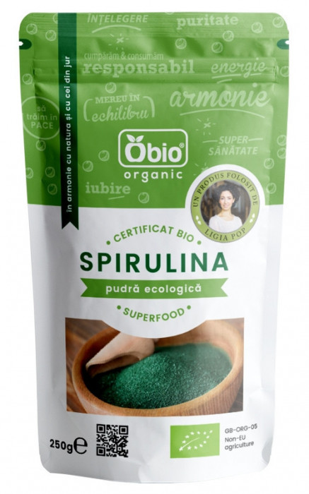 Spirulina pulbere eco 250g Obio