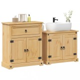 vidaXL Set mobilier de baie &bdquo;Corona&rdquo;, 2 piese, lemn masiv de pin