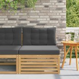 vidaXL Canapea Medie Exterior Lemn Acacia Alb Design Modern Lamele Durabil Rezistent Intemperii