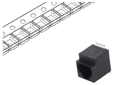 Soclu RJ12 6P6C SMT Vertical foto