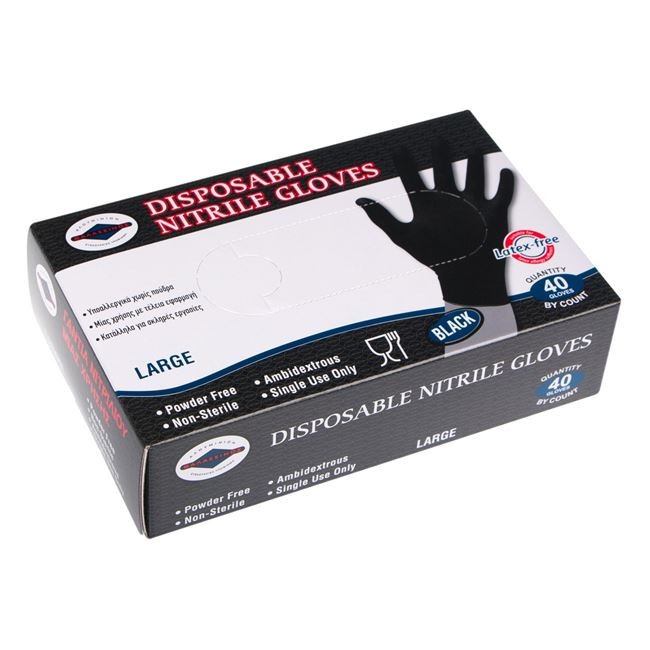 Manusi de Unica Folosinta Negre Nitril - 40buc