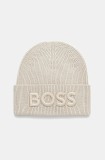 Boss Orange caciula de lana culoarea bej, de lana, 50522449