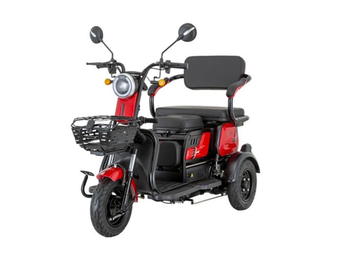 Triciclu electric Z-Tech ZT-16 LEKU, motor 1300W , baterie 60V 20Ah, viteza 25km/h, autonomie 55km, nu necesita permis de conducere - Roșu