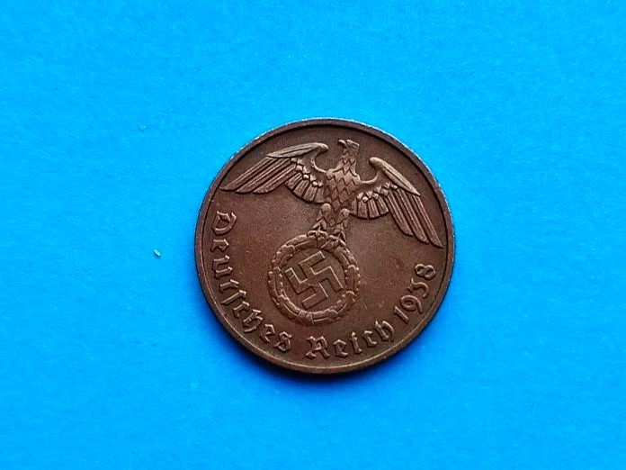 2 Pfennig 1938 lit.D-Germania-stare buna-patina frumoasa