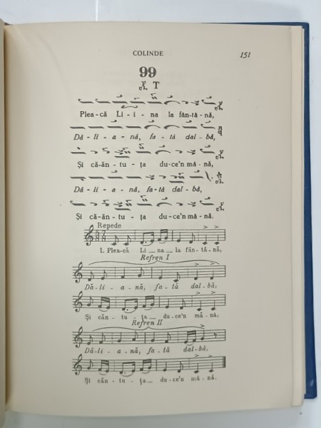 COLINDE , culegere intocmita de G. BREAZUL , cu desene de DEMIAN , SERIA &#039; CARTEA SATULUI &#039; NR. 21 , 1938, PARTITURI CU TEXT