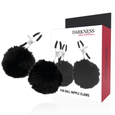 DARKNESS - NIPPLE CLAMPS WITH POM POMS 1 foto