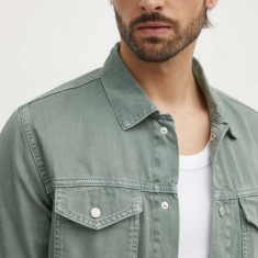 Pepe Jeans camasa jeans REGULAR OVERSHIRT barbati, culoarea verde, cu guler clasic, regular, PM308584YH5