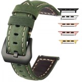 Curea piele naturala, compatibila Apple Watch 10, 46mm, Forest Green