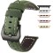 Curea piele naturala, compatibila Apple Watch 10, 46mm, Forest Green