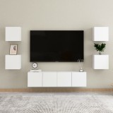 VidaXL Set dulapuri TV, 6 piese, alb, lemn prelucrat