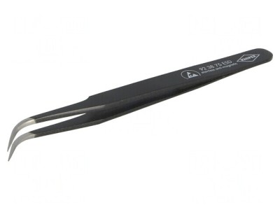 Pensetă de Precizie 120mm cu V&amp;acirc;rf Curbat ESD 17g foto