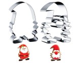 Cumpara ieftin Set 2 forme biscuiti Mos Craciun , decupatoare inox Craciun , 8 cm , pentru fursecuri si fondant