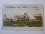 Carte postala necir.Paris-Expozitia Universala 1900,reclama ciocolata l&#039;Abbaye