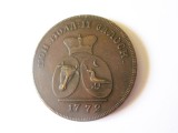Cumpara ieftin Moldova și Valahia copie monedă Sadagura:2 Para/3 Copeici 1772,produsul din imagini,diametrul=34 mm,greutate=20,70 grame