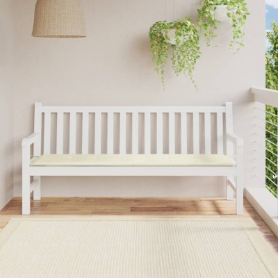 Pernă de bancă de grădină, crem, 180x50x3 cm, textil oxford foto
