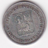 Venezuela 50 Centimos 1954, America Centrala si de Sud, Argint