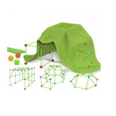 Set asamblare Cort pentru copii, 172 piese, jucarie educationala pentru interior si aer liber, verde