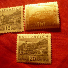 3 Timbre Austria - 1929 Peisaje : 10 , 16 si 20g