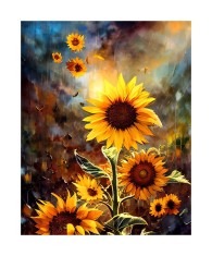 Sticker decorativ, Floarea Soarelui, Galben, 85 cm, 6478ST foto