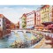 Tablou pictat manual living, dormitor, La Venetia, colt de rai, 100x60cm ulei pe panza in cutit efect 3D, gata de expus pe perete
