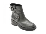 Ghete CLARKS argintii, REBELLE BUCKLE, din piele naturala
