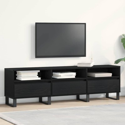vidaXL Cabinet TV Stejar negru 150 x 30 x 44.5 cm Lemn compozit 862880 foto