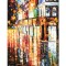 Tablou pictat manual, Peisaj citadin stilizat, 70x50cm ulei pe panza in cutit efect 3D, Spectaculos