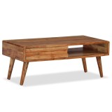 vidaXL Măsuță de cafea cu sertar sculptat, 100x50x40 cm, lemn masiv 244974