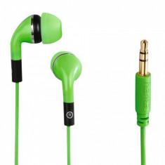 Casti stereo in ear Flip Hama, 10 mm, 1.2 m, Verde foto