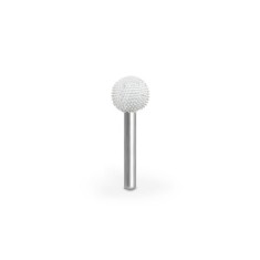 Biax sculptura lemn SABURR - Cap sferic 9,5 mm tija 3,2mm, Granulatie Saburr Foarte FINA - Alba